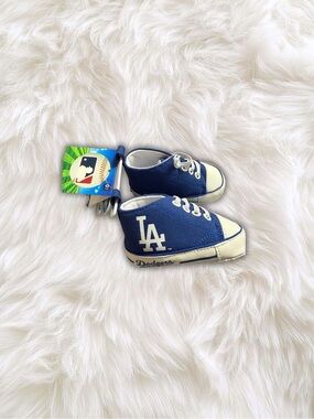Infant Blue Canvas Sneaker Booties
